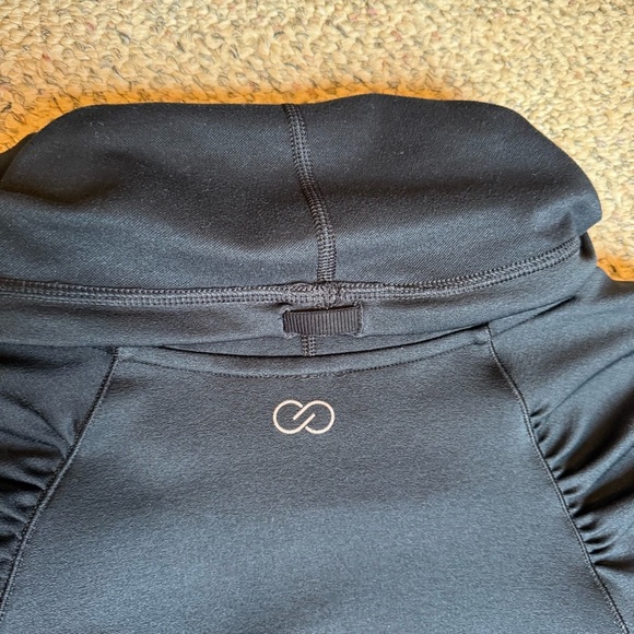 Calia Black Funnel Cowel Neck Long Sleeve Thumb Hole Athleisure Pilates Small - Picture 9 of 10
